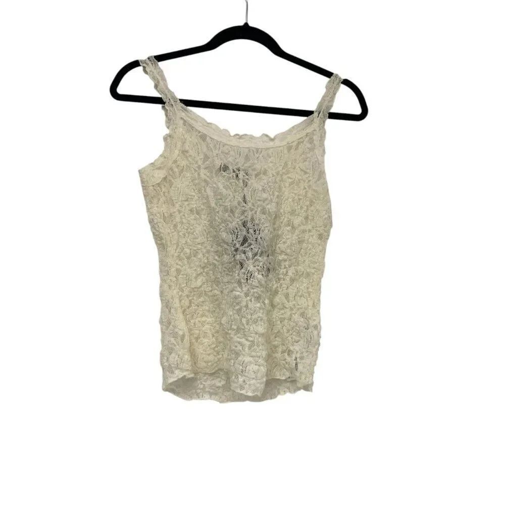 Massimo Dutti Womens Lace Cami Camisole Tank Top Small S Cream ecru 6870/770 NWT